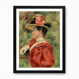 Woman With Glove, Pierre Auguste Renoir Art Print