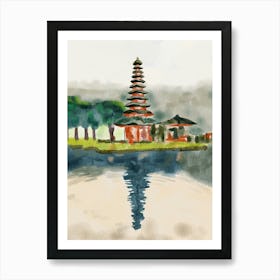 Bali Template Loose watercolor painting Art Print