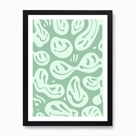 Melted Happiness Minty Fresh Green Art Print