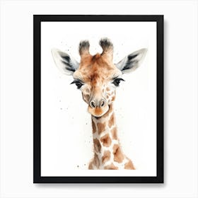 Baby Giraffe Watercolour Nursery 3 Art Print