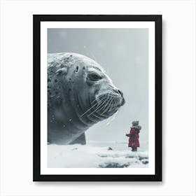 surreal giant seal Art Print