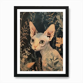 Sphynx Cat Japanese Illustration 3 Art Print