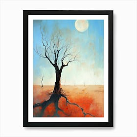 Tree In The Desert, Minimalism Art Print