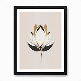 American Lotus Retro Minimal 7 Art Print