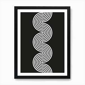 Groovy Waves In Black And White Art Print