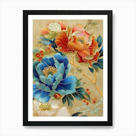 Japanese Flower Painting Art Print