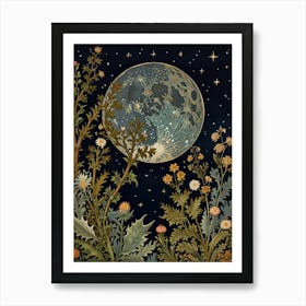 Leonardo Lightning Xl William Morris Print Night Sky Botanical 1 5 Topaz Standard V2 4x Art Print