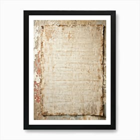 Ancient Weathered Sheet Of Old Canvas Resting On A Vintage Wall Clean And Empty With A Seamless P (1) Art Print