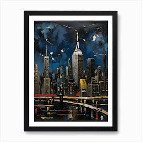 New York City At Night Art Print