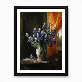 Baroque Floral Still Life Bluebonnet 1 Art Print