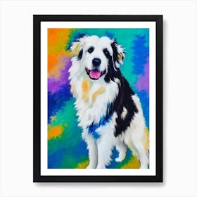 Pyrenean Shepherd 2 Fauvist Style Dog Art Print