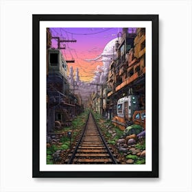 Tacoma Museum District Pointillism 8 Art Print