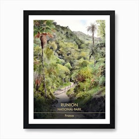 Runion National Park France Watercolour 4 Art Print