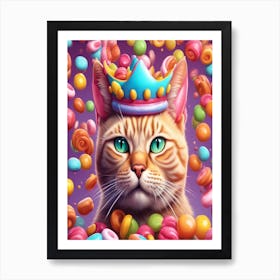 Crowned Cat Print Art Print