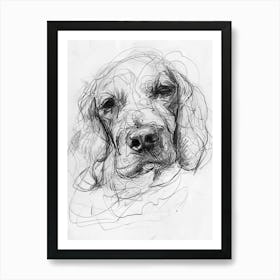 Cocker Spaniel Dog Charcoal Line 2 Art Print