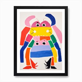 Colourful Kids Animal Art Crab 1 Art Print