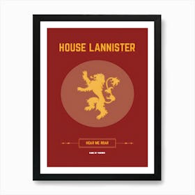 House Lannister Game Of Thrones Art Print