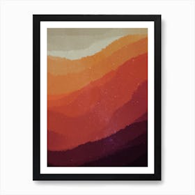 Minimal art abstract watercolor painting of evening sky light Art Print