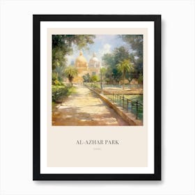 Al Azhar Park Cairo Egypt Vintage Cezanne Inspired Poster Art Print