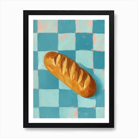 Baguette Blue Checkerboard 4 Art Print