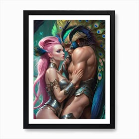 Strong Warrior Couple Art Print