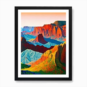 Zion National Park 1 United States Of America Abstract Colourful Art Print