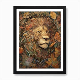 Lion Of Autumn Art Print