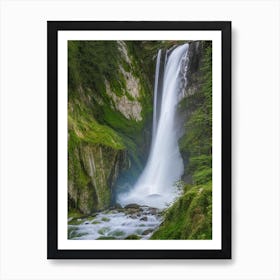 Grawa Waterfall, Austria Realistic Photograph (1) Art Print