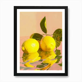 Lemons In Water Art Print