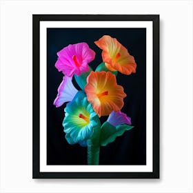 Bright Inflatable Flowers Hollyhock 3 Art Print