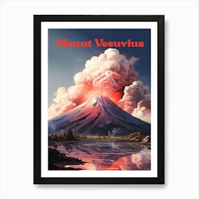 Mount Vesuvius Italy Volcanic Modern Travel Art Art Print