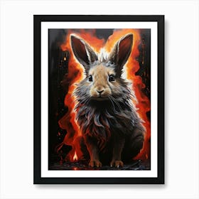 Rabbit On Fire 2 Art Print