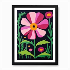 Cut Out Style Flower Art Cosmos 1 Art Print