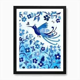 Blue paradise bird 1 Art Print