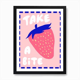 Bite The Strawberry Art Print