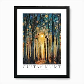 Gustav Klimt Print Sun Forest Trees Painting Klimt Exhibition Poster Painting Floral Decor Art Print