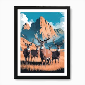 Deer In The Mountains Art Print