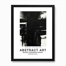 Black Brush Strokes Abstract 4 Exhibition Poster Art Print