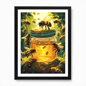 Andrena Bee Storybook Illustration 11 Art Print
