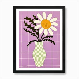 Wild Flowers White Tones In Vase 1 Art Print