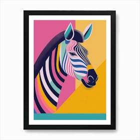 Graphic Zebra Portrait Art Print