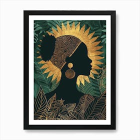 Silhouette Of African Woman 18 Art Print