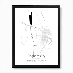 Brigham City,United States Minimalist Map Art Print