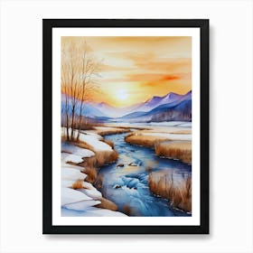 Winter Landscape Painting 13 Art Print