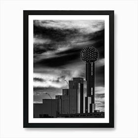 Reunion Tower Dallas Texas BW Art Print