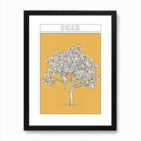 Pear Tree Minimalistic Drawing 2 Poster Art Print