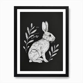 Polish Rex Rabbit Minimalist Illustration 3 Art Print