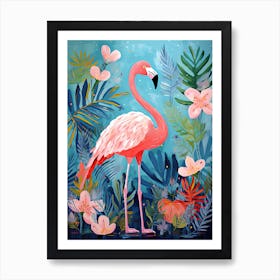 Alexey Hrom A Print Of A Painting Of A Flamingo And Tropical Pl 6bdafec9 D6a1 4d7f 9a16 6a59f7f36f30 Gigapixel Art Scale 4 00x Art Print