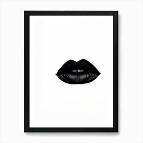 Sealed Black Female Lips Embodying Silence Contrasted Against A Stark White Background Hint Of My Art Print