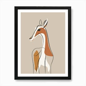 Giraffe - Boho, Line Art 23 Poster